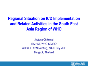 Regional Situation on ICD Implementation and Related Activities in