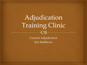Adjudication Training Clinic 2015