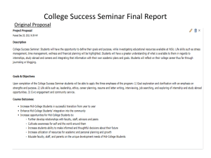 College Success Seminar Final Report