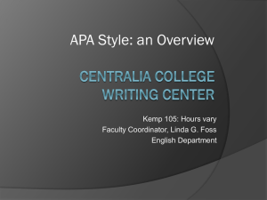 APA Presentation - Online Writing Lab