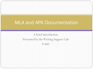 MLA and APA Documentation - Columbus Technical College