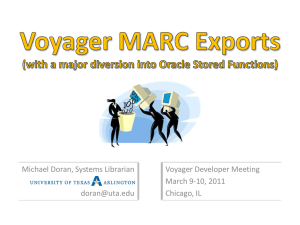 Voyager MARC Exports