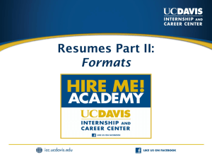 PowerPoint - UC Davis / Internship and Career Center