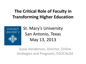 The Critical Role of Faculty in Transforming Higher Education