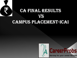 CA Final Results Vs Campus Placement-ICAI