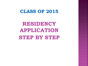 Residency Application Step by Step