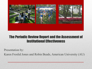 The Periodic Review Report and the Assessment of Institutional
