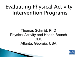 Evaluating Physical Activity Intervention Programs. Thomas