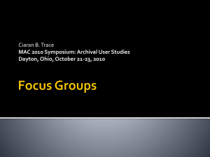 Focus Groups - Midwest Archives Conference