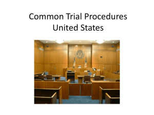 Courtroom Procedure in the United States PPT