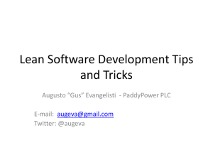 Augusto Evangelisti - lean tips and tricks