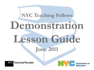 Demonstration Lesson Guide