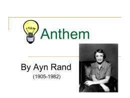 Anthem ayn rand essay
