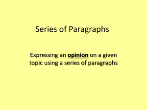 Series of Paragraphs