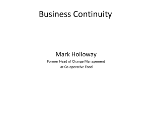Business Continuity – Masonic Hall presentation