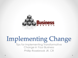 Implementing Change - Phil Rosebrook Jr.