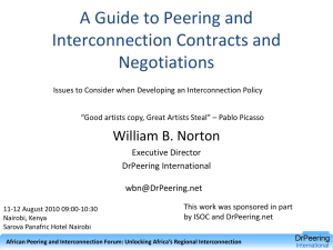 A Guide to Peering and Interconnection Policies