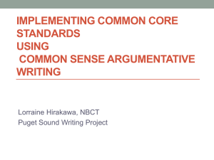 Implementing Common Core Standards using Common Sense