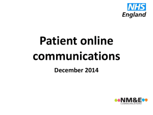 Patient Online NHS England Presentation