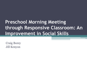 Pre-K Morning Meeting through Responsive Classroom: An