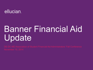 Banner Financial Aid Update - DE-DC-MD
