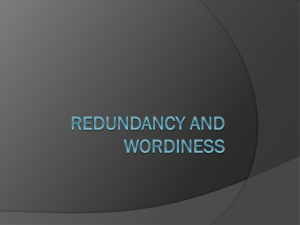 Redundancy and Wordiness PowerPoint