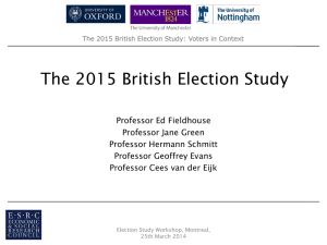 British Election Study 2015: Voters in Context