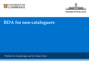 RDA for non-cataloguers presentation