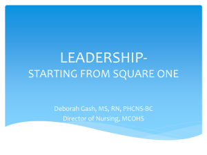 LEADERSHIP- STARTING FROM SQUARE ONE