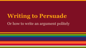 Persuasive/Argument PowerPoint
