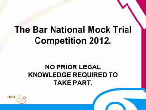 The Bar National Mock Trial Competition 2012.