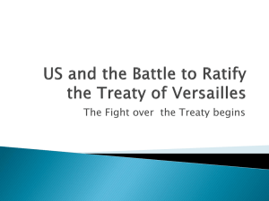 US and the Battle to Ratify the Treaty of Versailles
