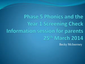 Phase 5 phonics and the Year 1 screening check