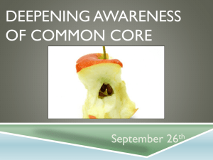 Deepening Awareness of Common Core