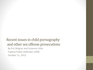 Recent issues in child pornography and sex offense cases