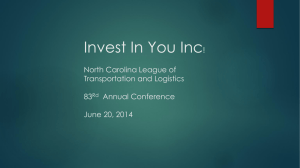 Presentation - North Carolina League of Transportation and Logistics