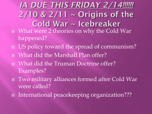 2/6 & 2/7 ~ Origins of the Cold War ~ Icebreaker