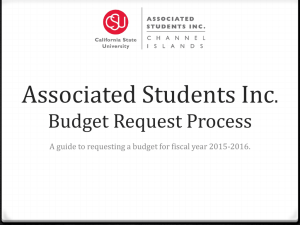 ASI Budget Request Process