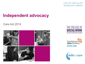 Independent advocacy slide pack