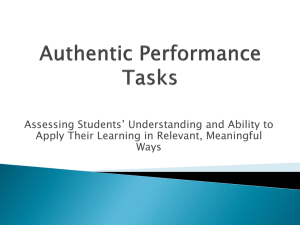 Authentic Performance Tasks