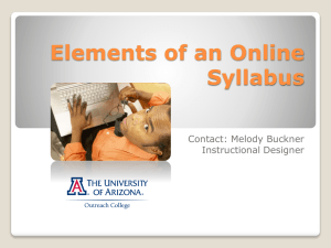 Elements of an Online Syllabus - U