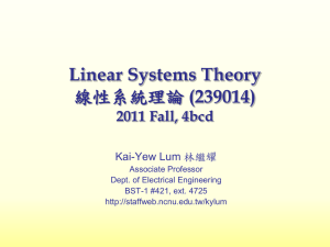 Linear Systems Theory (239085) ******