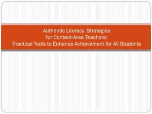 Authentic Literacy Strategies for Content-Area Teachers