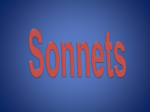Sonnets Notes - 1302englishcomposition