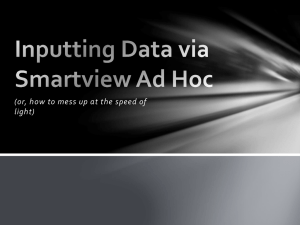 Inputting Data via Smartview Ad Hoc