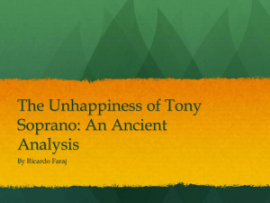 The Unhappiness of Tony Soprano: An Ancient Analysis - AST-TOK