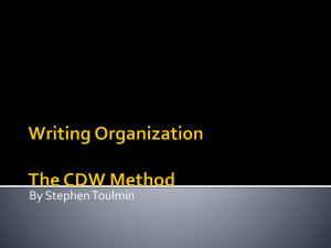 Writing Organization The CDW Method