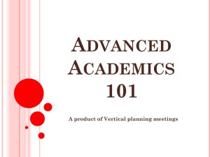 Advanced Academics 101