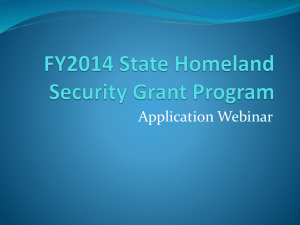 FY2014 State Homeland Security Grant Program