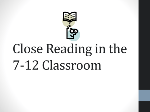 Close reading in the Elementary Classroom